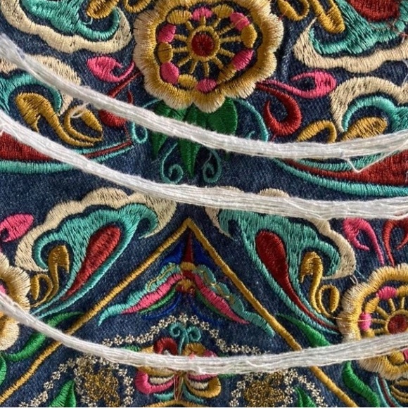 Embroidered Denim Boho Jean Jacket - Picture 4 of 4